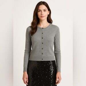 Banana Republic Womens M Sweater Cardigan Washable Extra Fine Merino EUC Classic